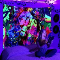 Настенное украшение UV FLUORESCENT IMAGE GOBELIN ODBLASK 150cm XXL Tiger цена и информация | Картины, живопись | kaup24.ee