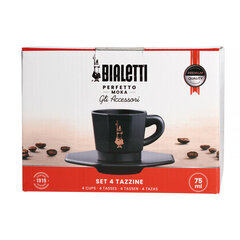 Bialetti Elegance - Набор из 4 черных и медных чашек с блюдцами цена и информация | Стаканы, фужеры, кувшины | kaup24.ee