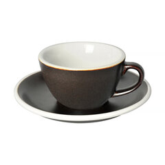 Loveramics Egg Flat White Cup & Saucer 150ml - Gunpowder цена и информация | Стаканы, фужеры, кувшины | kaup24.ee