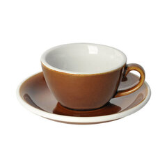 Loveramics Egg Flat White Cup & Saucer 150ml - Caramel цена и информация | Стаканы, фужеры, кувшины | kaup24.ee