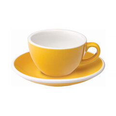 Loveramics Egg Flat White Cup & Saucer 150ml - Yellow цена и информация | Стаканы, фужеры, кувшины | kaup24.ee