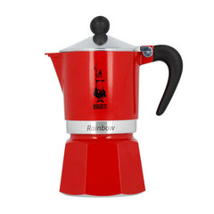 Bialetti Rainbow 3-tassiline punane hind ja info | Kohvikannud, teekannud | kaup24.ee