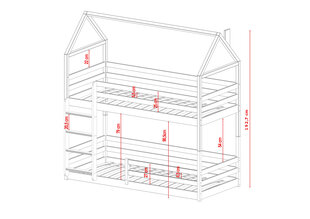 Majavoodi Axel FURNLUX CLASSIC, 88x178x193 cm, valge hind ja info | Voodid | kaup24.ee