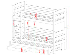 Narivoodi Cezar FURNLUX CLASSIC, 88x198x161 cm, hall hind ja info | Voodid | kaup24.ee