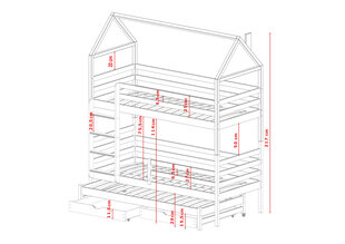 Majavoodi Dalia FURNLUX CLASSIC, 98x188x217 cm, hall hind ja info | Voodid | kaup24.ee