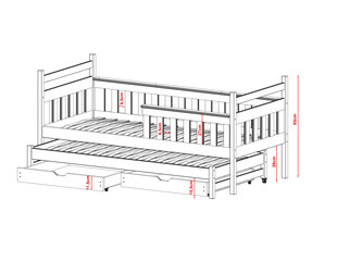 Дом-кровати Domi FURNLUX CLASSIC, 88x198x85 cm, серый цена и информация | Кровати | kaup24.ee