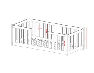 Детские односпальные кровати Fero FURNLUX CLASSIC, 88x198x62 cm, графит цена и информация | Детские кровати | kaup24.ee