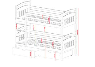 Narivoodi Gabi FURNLUX CLASSIC, 88x178x164 cm, hall hind ja info | Voodid | kaup24.ee