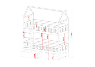 Дом-кровати Gaja FURNLUX CLASSIC, 88x178x217 cm, белый цена и информация | Кровати | kaup24.ee