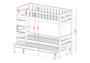 Narivoodi Harvey FURNLUX CLASSIC, 98x208x163 cm, hall hind ja info | Voodid | kaup24.ee