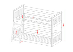 Narivoodi Kevin FURNLUX CLASSIC, 98x188x130 cm, grafiit hind ja info | Lastevoodid | kaup24.ee