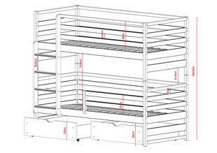 Двухъярусные кровати Loft FURNLUX CLASSIC, 88x178x161 cm, серый цена и информация | Кровати | kaup24.ee