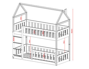 Majavoodi Pola FURNLUX CLASSIC, 88x198x193 cm, valge hind ja info | Voodid | kaup24.ee