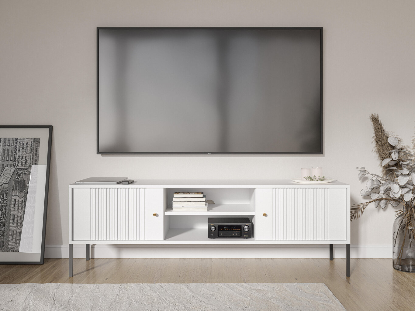 Tv alus Iseo FURNLUX CLASSIC, 154x50x50 cm, valge hind ja info | TV alused | kaup24.ee