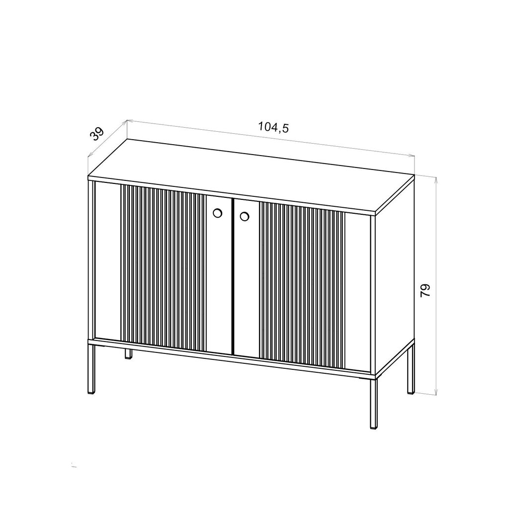 Puhvetkapp Iseo FURNLUX CLASSIC, 104x39x79 cm, roheline hind ja info | Elutoa väikesed kapid | kaup24.ee