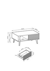 Diivanilaud Willow FURNLUX CLASSIC, 104x68x48 cm, beež hind ja info | Diivanilauad | kaup24.ee