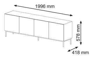 Tv alus Ravenna F FURNLUX CLASSIC, 200x42x58 cm, beež hind ja info | TV alused | kaup24.ee