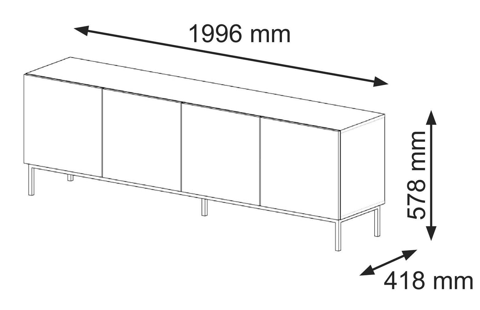 Tv alus Ravenna F FURNLUX CLASSIC, 200x42x58 cm, beež цена и информация | TV alused | kaup24.ee