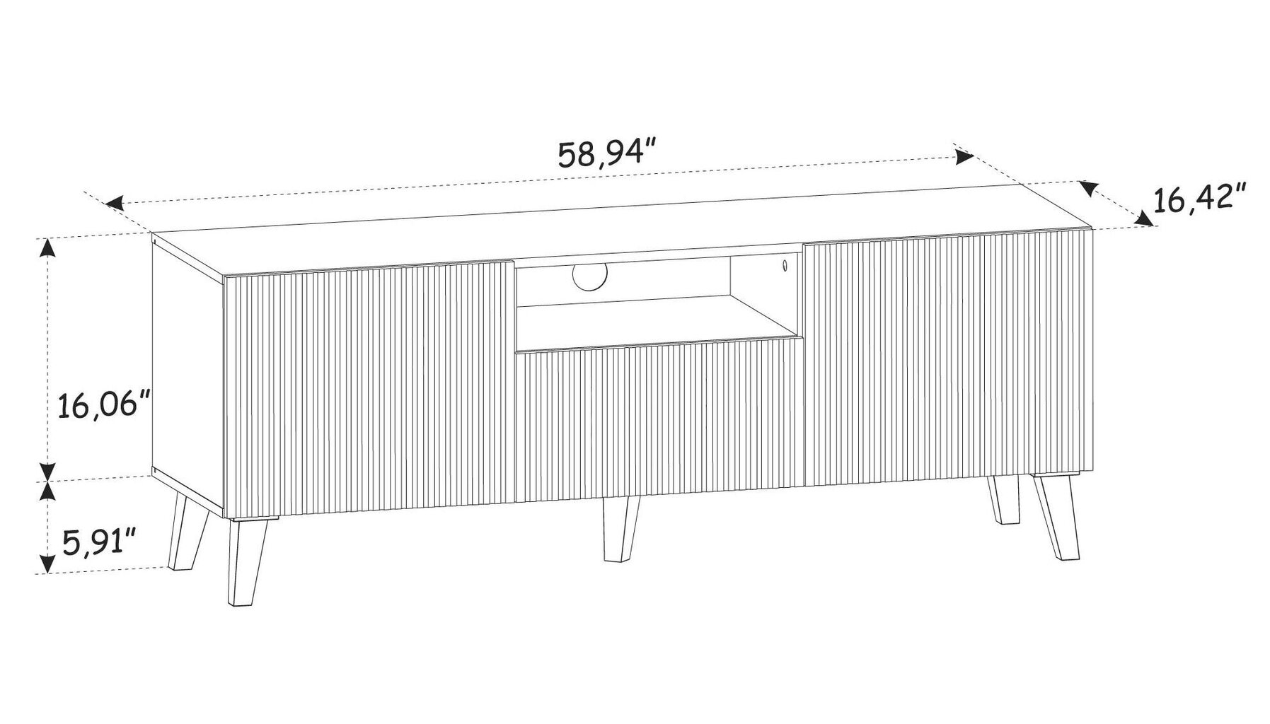 Tv alus Ravenna Pb FURNLUX CLASSIC, 150x42x56 cm, valge цена и информация | TV alused | kaup24.ee