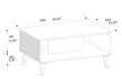 Diivanilaud Ravenna Pc FURNLUX CLASSIC, 90x60x43 cm, valge цена и информация | Diivanilauad | kaup24.ee