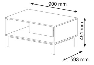 Журнальные столики Ravenna B FURNLUX CLASSIC, 90x60x45 cm, черный цена и информация | Журнальные столики | kaup24.ee