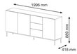 Puhvetkapp Ravenna B FURNLUX CLASSIC, 200x42x89 cm, valge цена и информация | Elutoa väikesed kapid | kaup24.ee