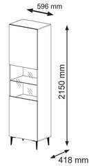 Vitriinkapp Ravenna B FURNLUX CLASSIC, 60x42x215 cm, valge hind ja info | Vitriinkapid | kaup24.ee