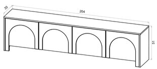 Тв-тумба Arco FURNLUX CLASSIC, 204x35x51 cm, белый цена и информация | Тумбы под телевизор | kaup24.ee