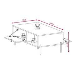 Журнальные столики Diamo FURNLUX CLASSIC, 104x60x43 cm, белый цена и информация | Журнальные столики | kaup24.ee