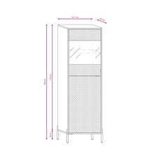 Витрина Diamo FURNLUX CLASSIC, 54x42x190 cm, белый цена и информация | Витрины, серванты | kaup24.ee