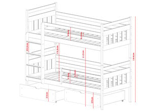 Narivoodi Adas FURNLUX CLASSIC, 98x198x164 cm, valge hind ja info | Voodid | kaup24.ee