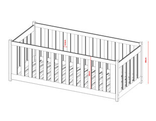 Ühekohaline lastevoodi Concept FURNLUX CLASSIC, 88x208x133 cm, hall hind ja info | Lastevoodid | kaup24.ee