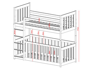 Narivoodi Cris FURNLUX CLASSIC, 98x208x171 cm, valge hind ja info | Voodid | kaup24.ee