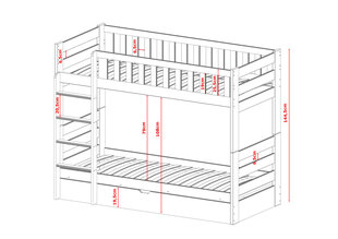 Narivoodi Focus FURNLUX CLASSIC, 98x208x145 cm, valge hind ja info | Voodid | kaup24.ee