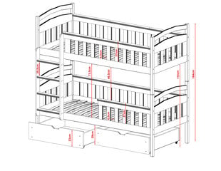 Двухъярусные кровати Harry FURNLUX CLASSIC, 98x198x163 cm, бежевый цена и информация | Кровати | kaup24.ee