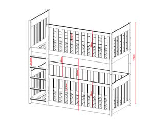 Narivoodi Konrad FURNLUX CLASSIC, 88x168x175 cm, valge hind ja info | Lastevoodid | kaup24.ee