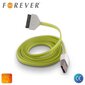 Forever Flat Silicone USB - iPhone 4, 4S, roheline цена и информация | Mobiiltelefonide kaablid | kaup24.ee