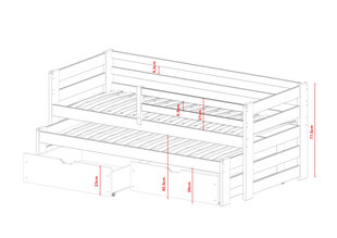 Ühekohaline lastevoodi Senso FURNLUX CLASSIC, 98x208x78 cm, beež hind ja info | Lastevoodid | kaup24.ee