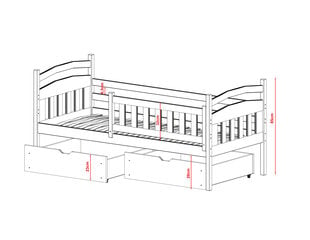 Детские односпальные кровати Terry FURNLUX CLASSIC, 98x198x85 cm, белый цена и информация | Детские кровати | kaup24.ee