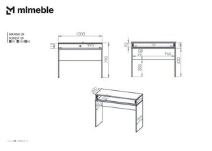 Konsoollaud Fort FURNLUX CLASSIC, 100x40x79 cm, roheline hind ja info | Konsoollauad | kaup24.ee