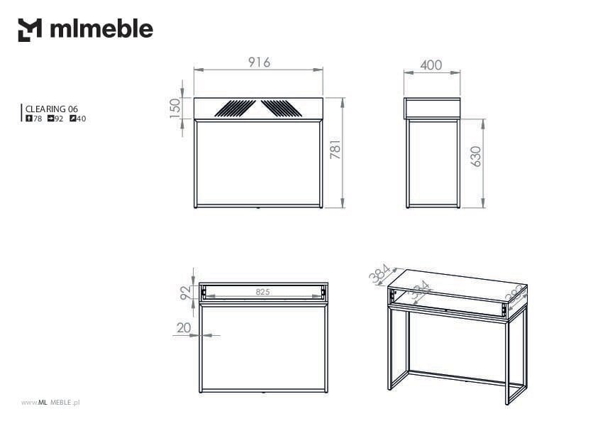 Konsoollaud Clearing FURNLUX CLASSIC, 92x40x78 cm, valge цена и информация | Konsoollauad | kaup24.ee