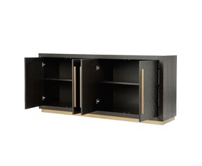 Буфет Seville FURNLUX PREMIUM, 180x48x80 cm, черный цена и информация | Шкафчики в гостиную | kaup24.ee