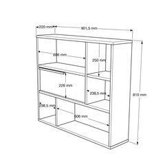 Seinariiul Ocean FURNLUX CLASSIC, 90x22x81 cm, valge hind ja info | Riiulid | kaup24.ee