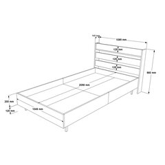 Каркасы кроватей Ocean FURNLUX CLASSIC, 206x109x86 cm, натуральный цена и информация | Кровати | kaup24.ee