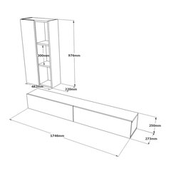 Тв-тумба Luvio FURNLUX CLASSIC, 175x27x25 cm, натуральный цена и информация | Тумбы под телевизор | kaup24.ee