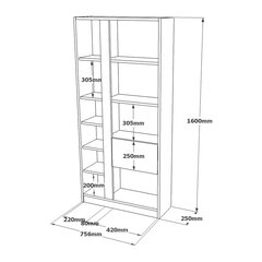 Vitriinkapp Luvio FURNLUX CLASSIC, 76x25x160 cm, valge hind ja info | Vitriinkapid | kaup24.ee