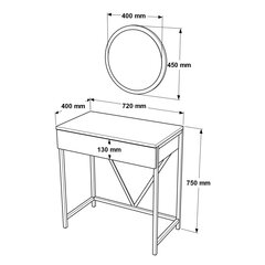 Konsoollaud Voyage FURNLUX CLASSIC, 72x40x75 cm, hall hind ja info | Konsoollauad | kaup24.ee