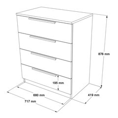 Kummut Lorel FURNLUX CLASSIC, 72x42x88 cm, naturaalne hind ja info | Kummutid | kaup24.ee