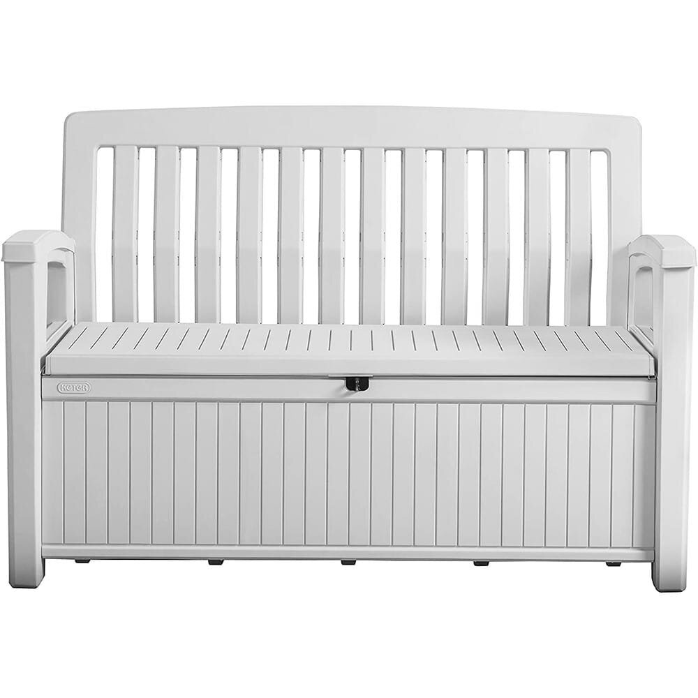 Aiapink panipaigaga 2in1 Patio Storage Bench Keter, valge 253818 hind ja info | Aiapingid | kaup24.ee