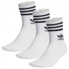 Crew sock 3str adidas originals ij0733 vīriešiem balta meestele valge IJ0733 hind ja info | Meeste sokid | kaup24.ee